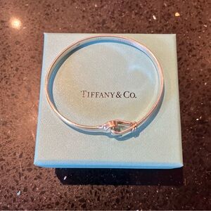 Tiffany & Co hook and eye bracelet all 925 silver with gold accents at closure